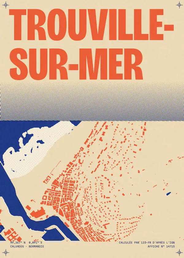 Affiche de Trouville-sur-Mer, calculée par 123-fr d'après l'IGN