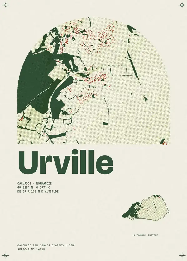 Affiche de Urville, calculée par 123-fr d'après l'IGN