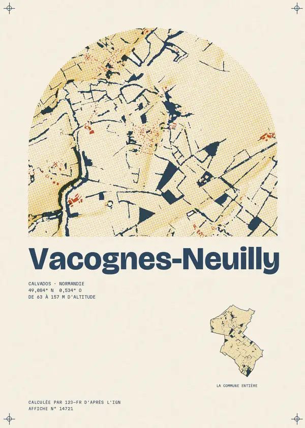 Affiche de Vacognes-Neuilly, calculée par 123-fr d'après l'IGN