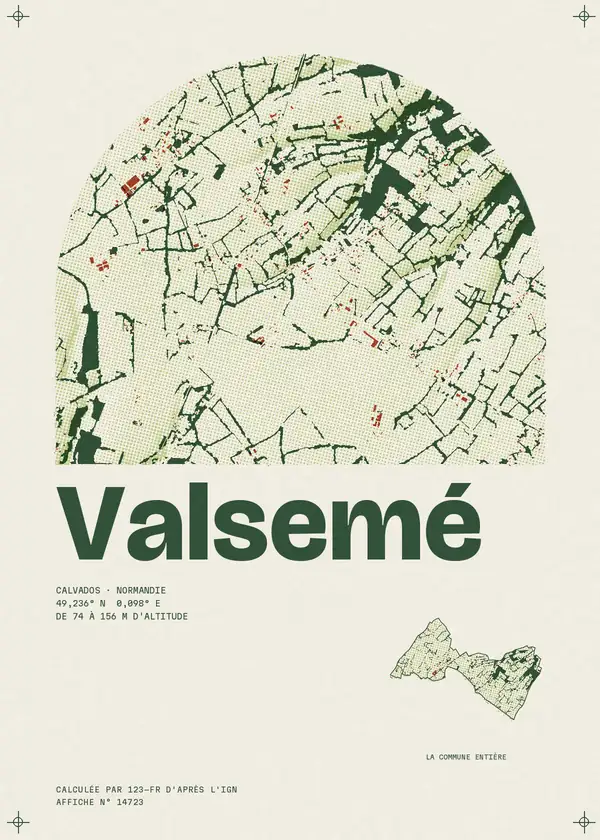 Affiche de Valsemé, calculée par 123-fr d'après l'IGN