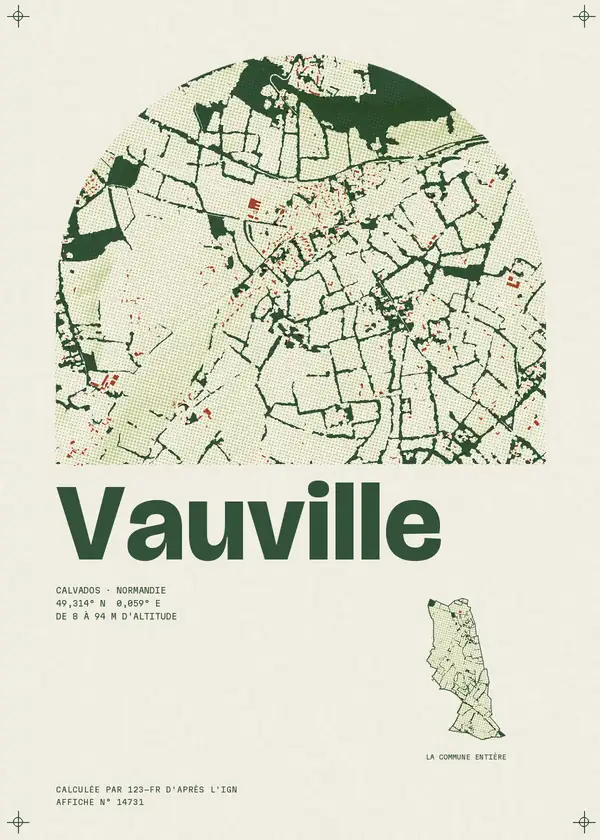 Affiche de Vauville, calculée par 123-fr d'après l'IGN