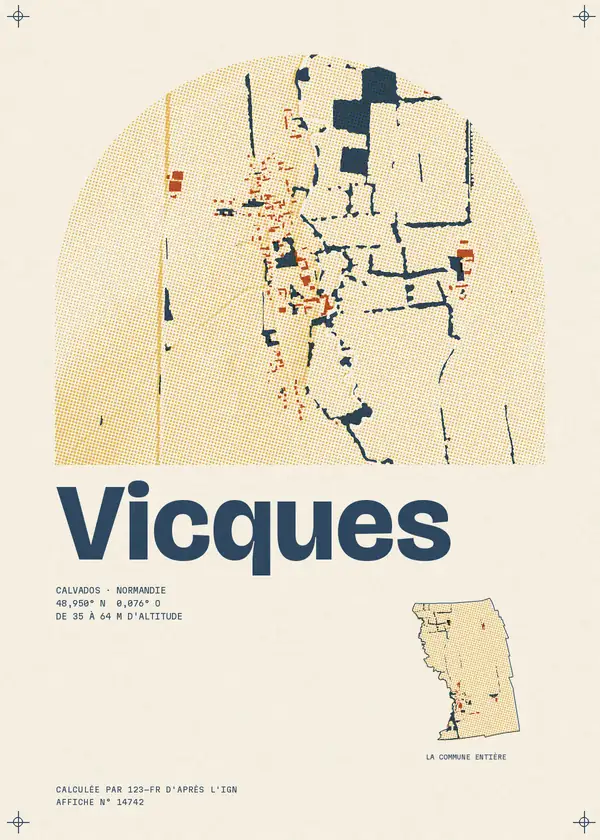Affiche de Vicques, calculée par 123-fr d'après l'IGN