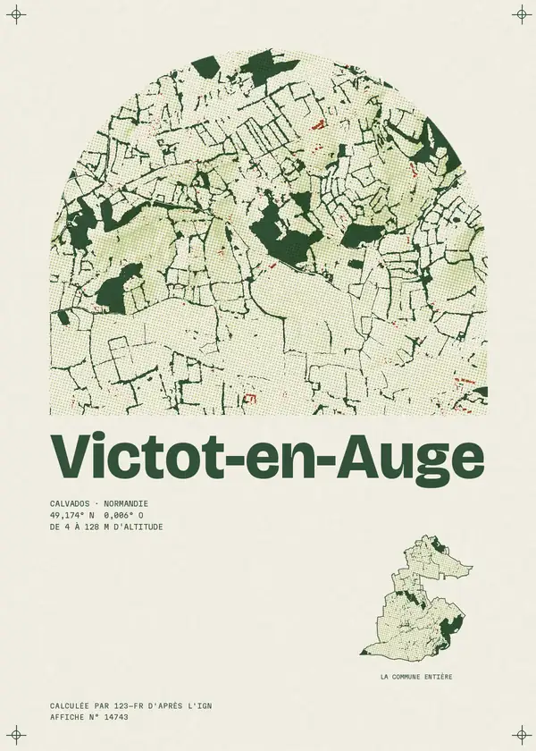Affiche de Victot-en-Auge, calculée par 123-fr d'après l'IGN