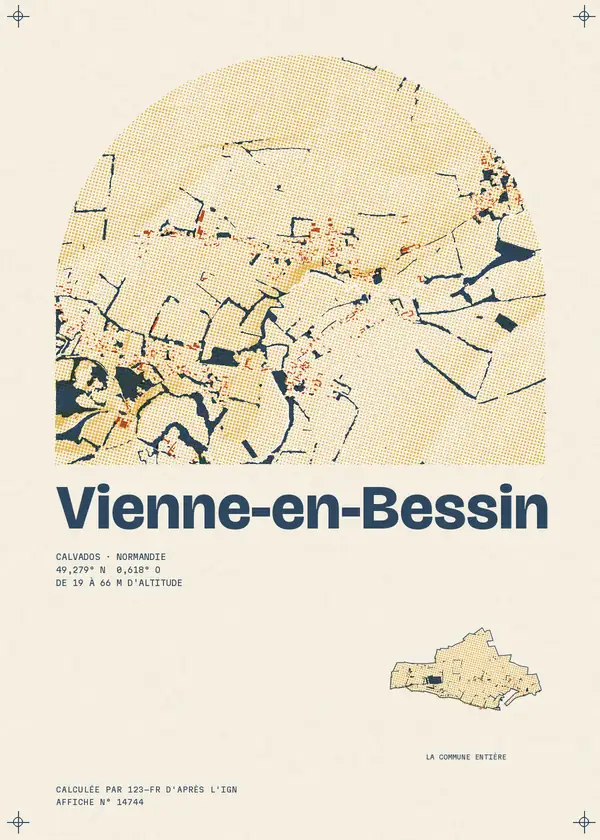Affiche de Vienne-en-Bessin, calculée par 123-fr d'après l'IGN