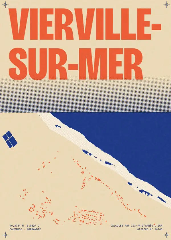 Affiche de Vierville-sur-Mer, calculée par 123-fr d'après l'IGN