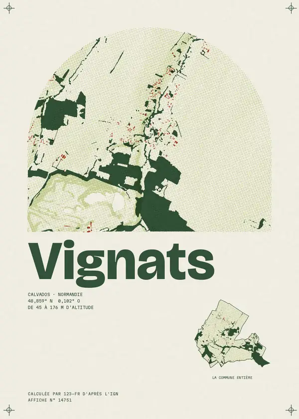 Affiche de Vignats, calculée par 123-fr d'après l'IGN