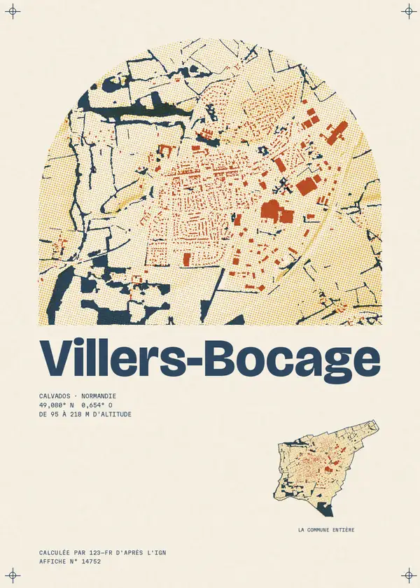 Affiche de Villers-Bocage, calculée par 123-fr d'après l'IGN