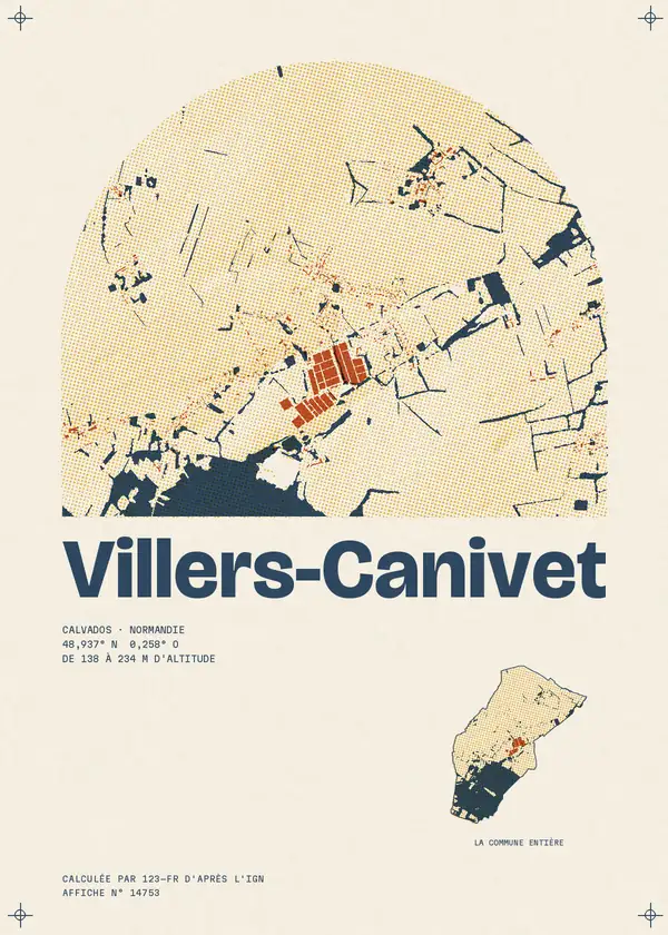 Affiche de Villers-Canivet, calculée par 123-fr d'après l'IGN