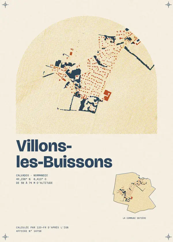 Affiche de Villons-les-Buissons, calculée par 123-fr d'après l'IGN
