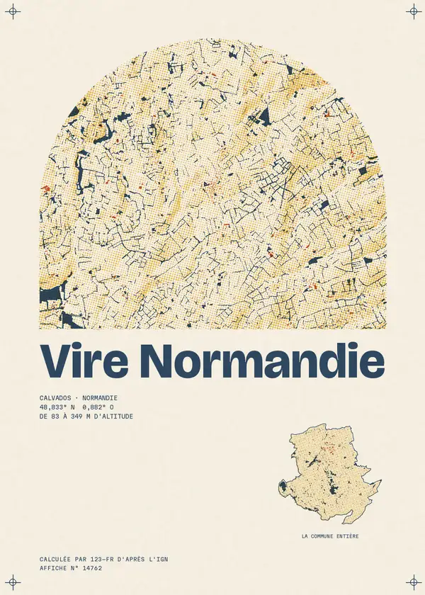 Affiche de Vire Normandie, calculée par 123-fr d'après l'IGN