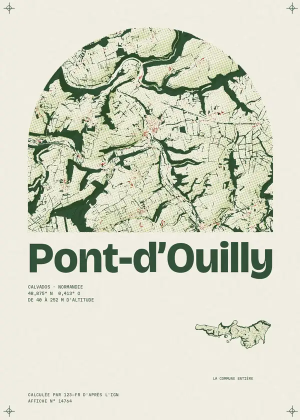 Affiche de Pont-d'Ouilly, calculée par 123-fr d'après l'IGN