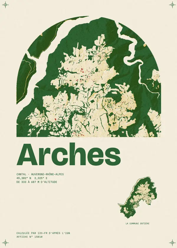 Affiche de Arches, calculée par 123-fr d'après l'IGN