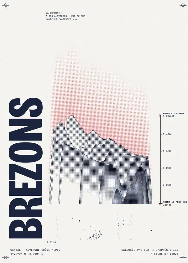 Affiche de Brezons, calculée par 123-fr d'après l'IGN