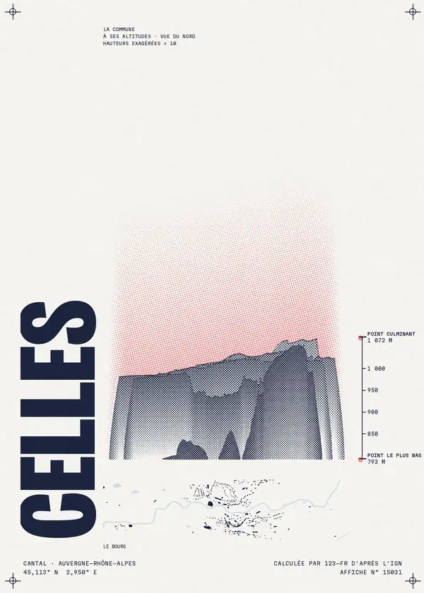 Affiche de Celles, calculée par 123-fr d'après l'IGN