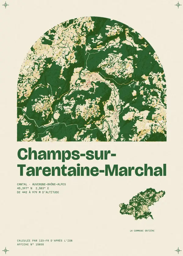 Affiche de Champs-sur-Tarentaine-Marchal, calculée par 123-fr d'après l'IGN