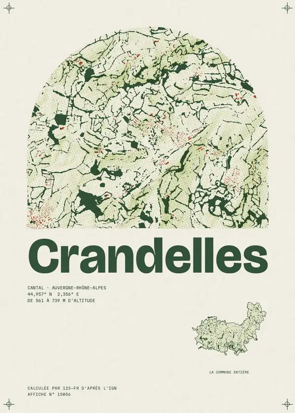 Affiche de Crandelles, calculée par 123-fr d'après l'IGN
