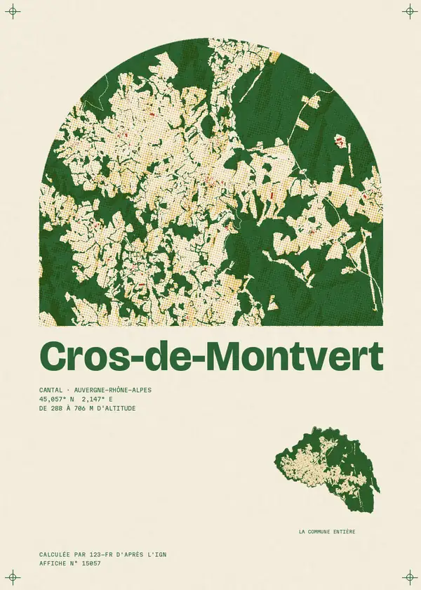 Affiche de Cros-de-Montvert, calculée par 123-fr d'après l'IGN