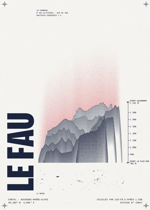 Affiche de Le Fau, calculée par 123-fr d'après l'IGN