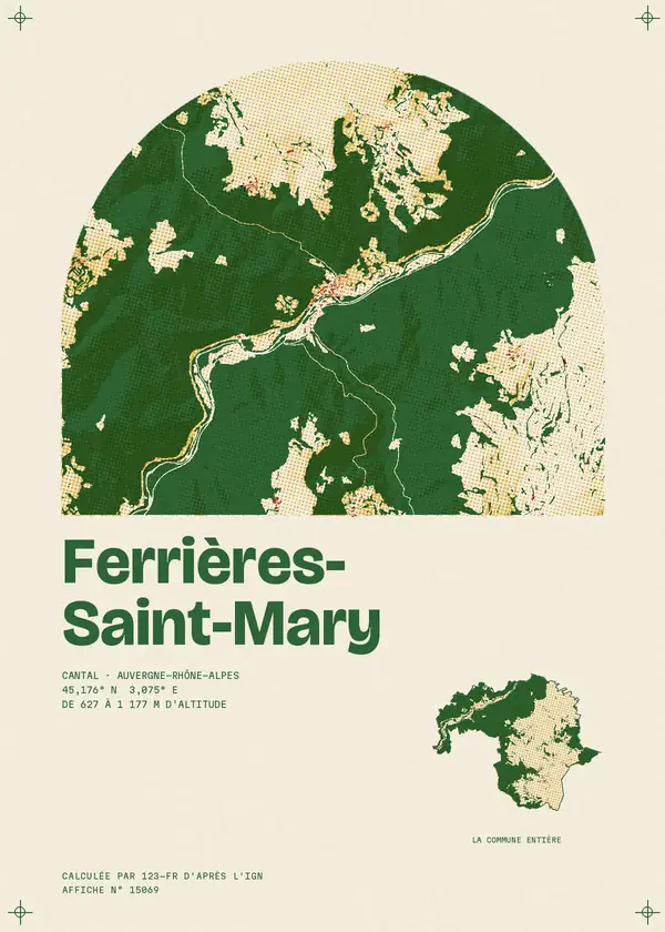Affiche de Ferrières-Saint-Mary, calculée par 123-fr d'après l'IGN