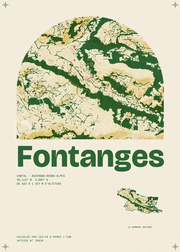 Affiche de Fontanges, calculée par 123-fr d'après l'IGN