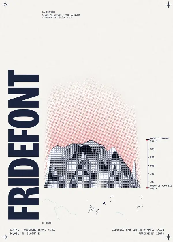 Affiche de Fridefont, calculée par 123-fr d'après l'IGN