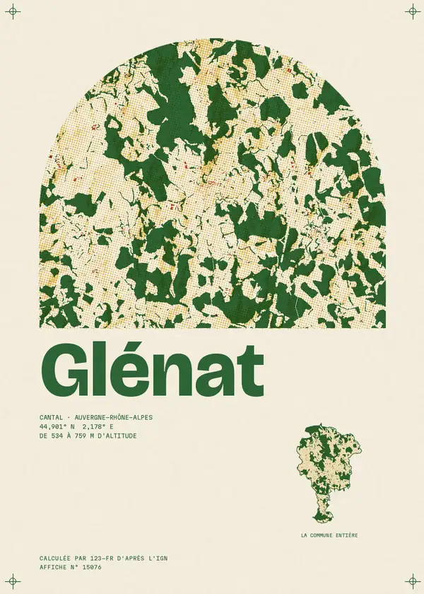 Affiche de Glénat, calculée par 123-fr d'après l'IGN