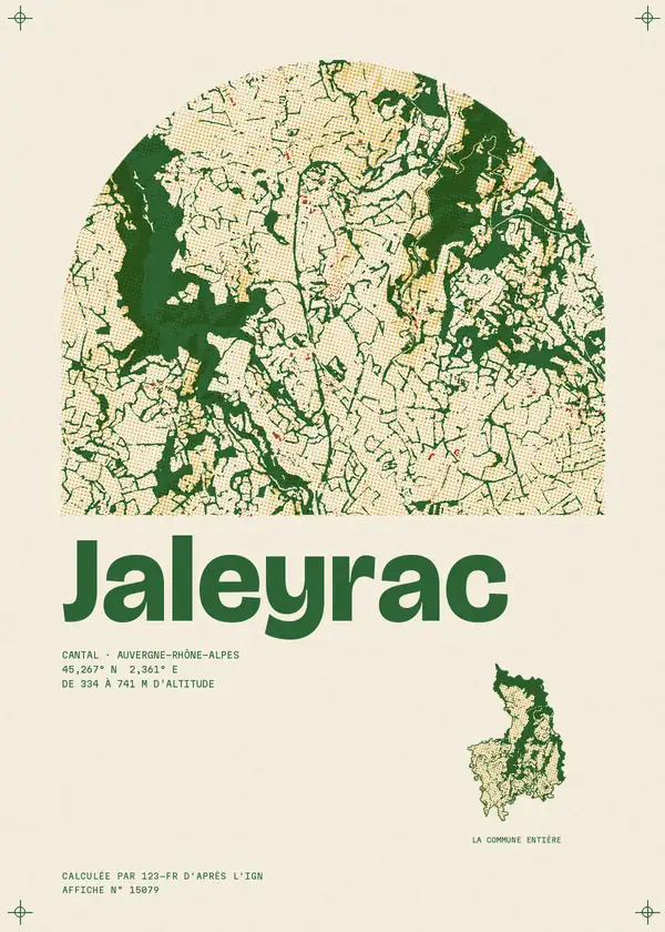 Affiche de Jaleyrac, calculée par 123-fr d'après l'IGN