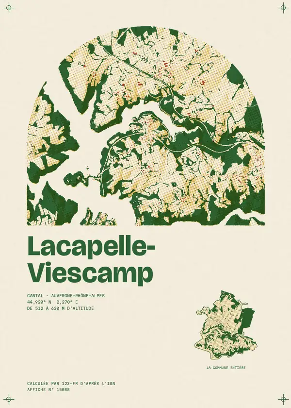 Affiche de Lacapelle-Viescamp, calculée par 123-fr d'après l'IGN
