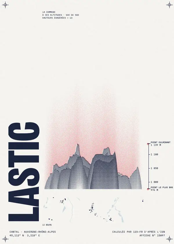 Affiche de Lastic, calculée par 123-fr d'après l'IGN