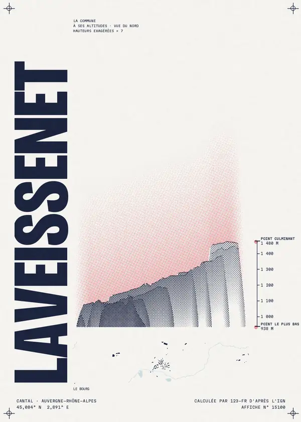 Affiche de Laveissenet, calculée par 123-fr d'après l'IGN