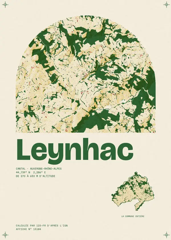 Affiche de Leynhac, calculée par 123-fr d'après l'IGN