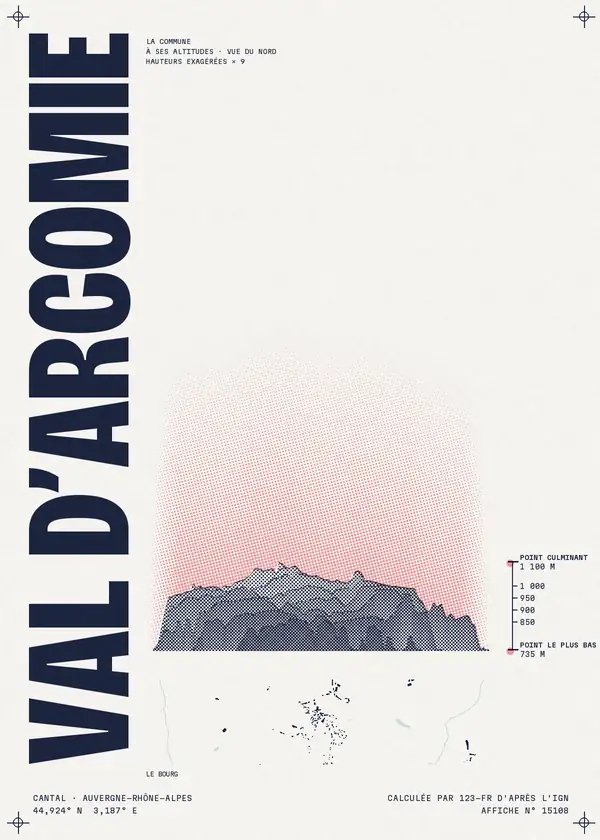 Affiche de Val d'Arcomie, calculée par 123-fr d'après l'IGN