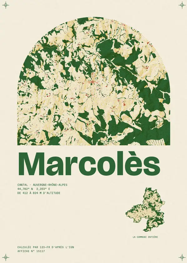 Affiche de Marcolès, calculée par 123-fr d'après l'IGN