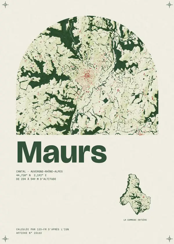 Affiche de Maurs, calculée par 123-fr d'après l'IGN