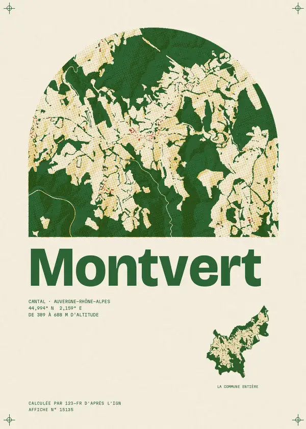Affiche de Montvert, calculée par 123-fr d'après l'IGN