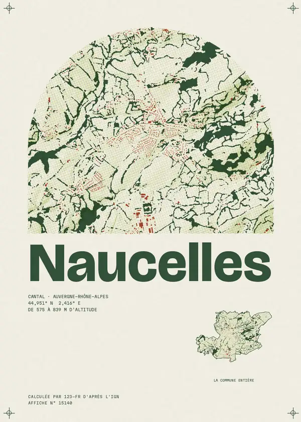 Affiche de Naucelles, calculée par 123-fr d'après l'IGN