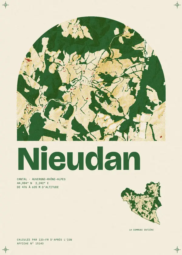 Affiche de Nieudan, calculée par 123-fr d'après l'IGN