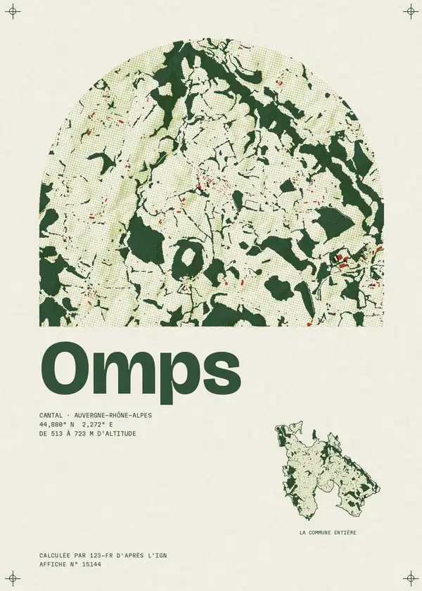 Affiche de Omps, calculée par 123-fr d'après l'IGN