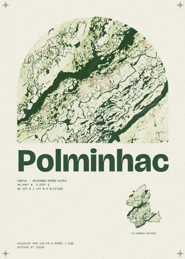 Affiche de Polminhac, calculée par 123-fr d'après l'IGN