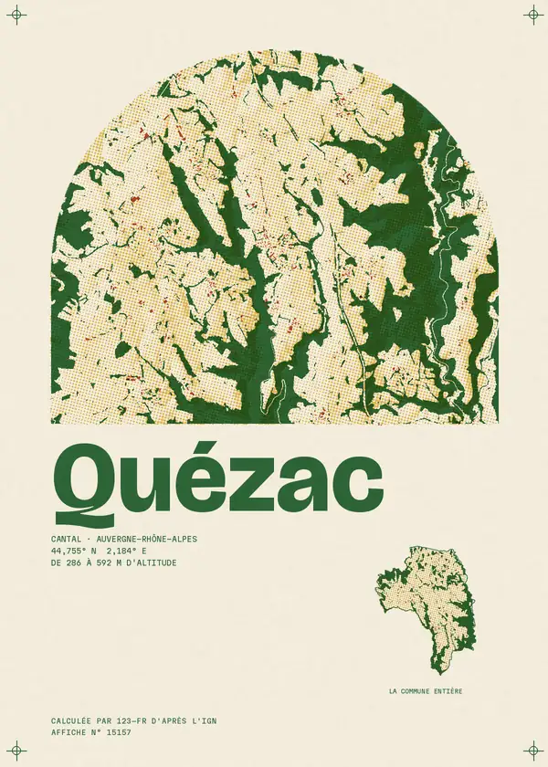 Affiche de Quézac, calculée par 123-fr d'après l'IGN