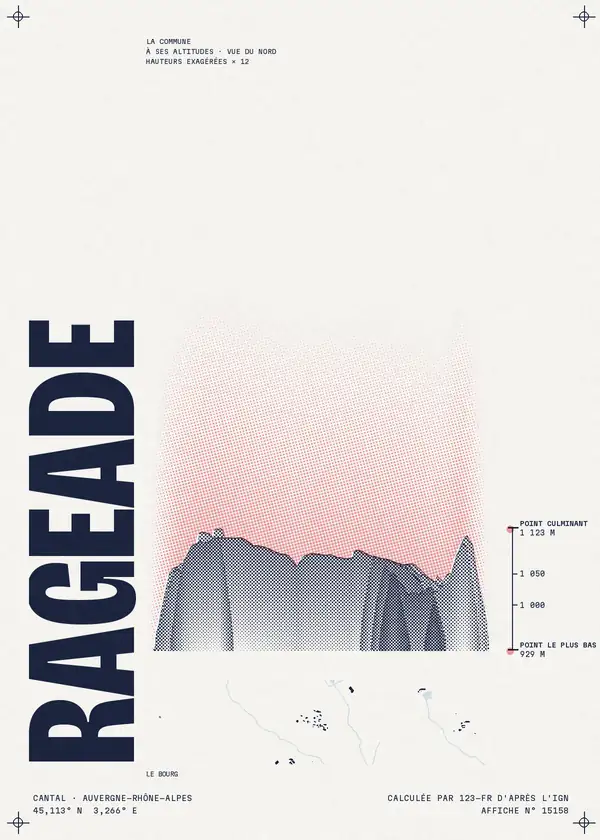 Affiche de Rageade, calculée par 123-fr d'après l'IGN