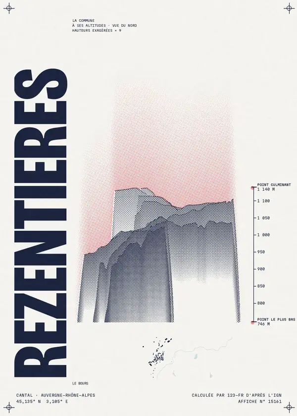 Affiche de Rézentières, calculée par 123-fr d'après l'IGN