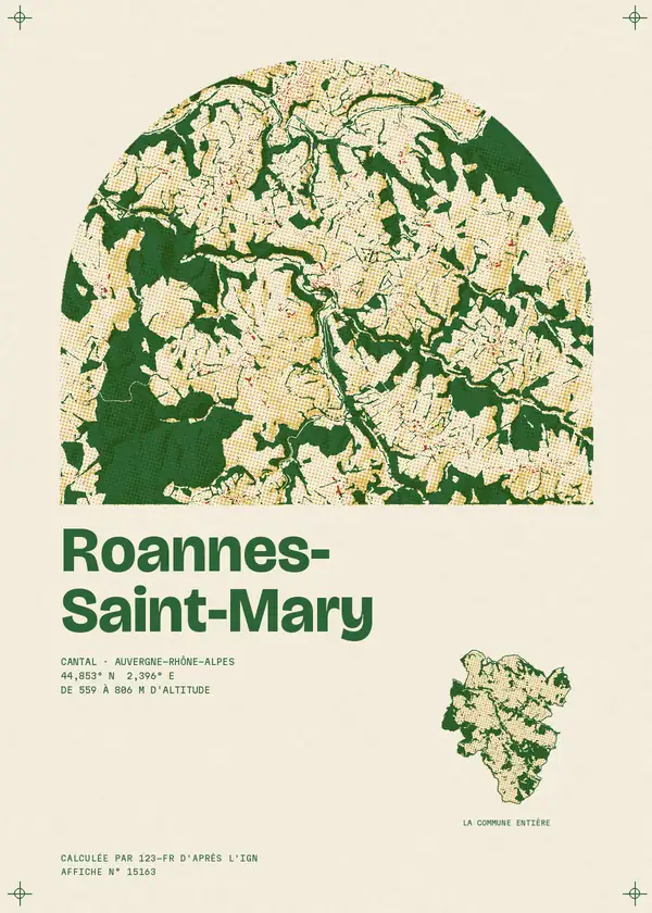 Affiche de Roannes-Saint-Mary, calculée par 123-fr d'après l'IGN