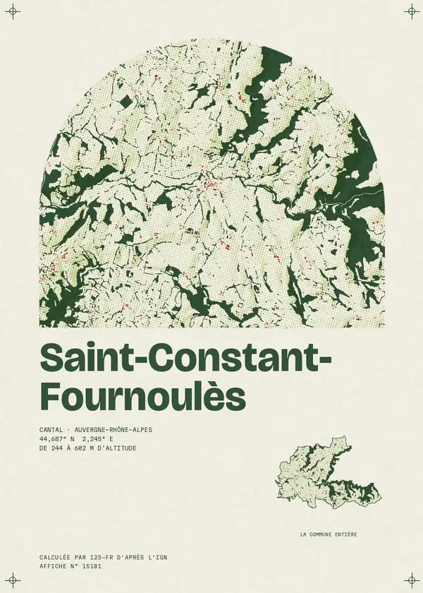 Affiche de Saint-Constant-Fournoulès, calculée par 123-fr d'après l'IGN