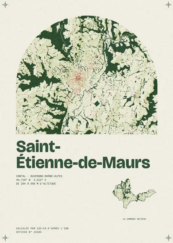 Affiche de Saint-Étienne-de-Maurs, calculée par 123-fr d'après l'IGN