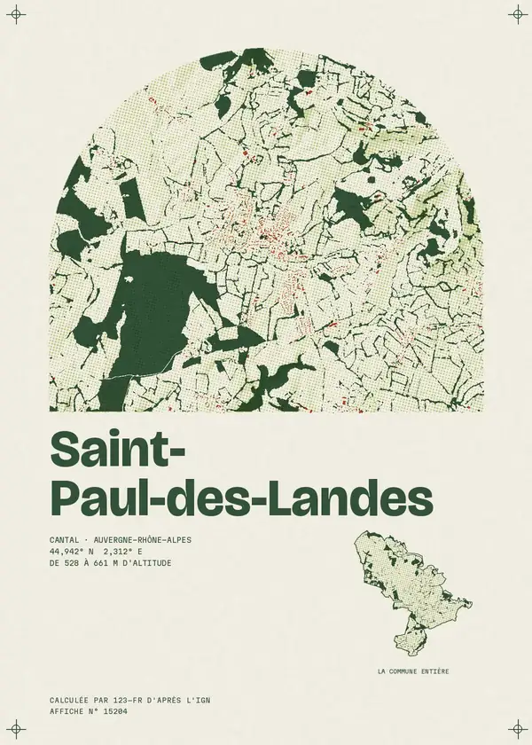 Affiche de Saint-Paul-des-Landes, calculée par 123-fr d'après l'IGN