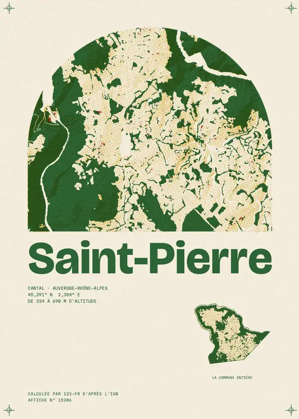 Affiche de Saint-Pierre, calculée par 123-fr d'après l'IGN