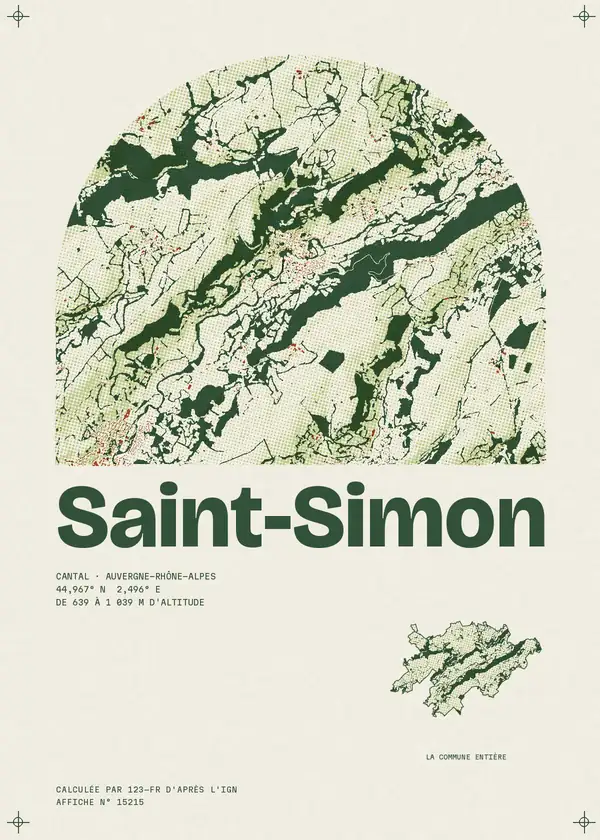 Affiche de Saint-Simon, calculée par 123-fr d'après l'IGN