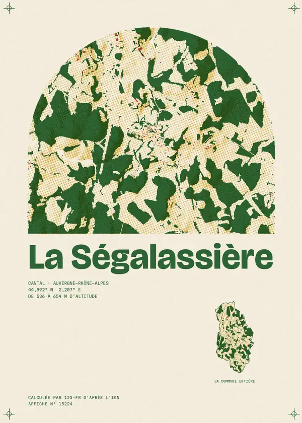 Affiche de La Ségalassière, calculée par 123-fr d'après l'IGN