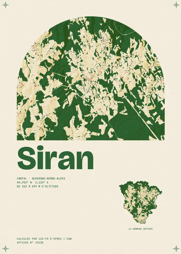 Affiche de Siran, calculée par 123-fr d'après l'IGN